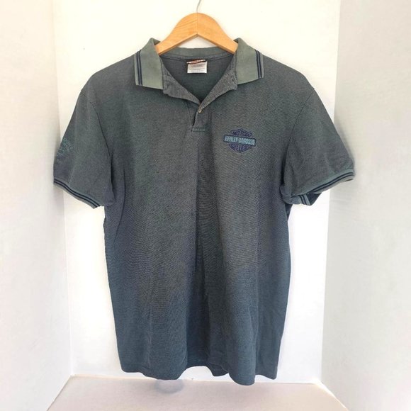 Harley Davidson Polo Shirt Men's Size M / Green - Picture 1 of 3